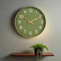 AshandRoh Analog 32 cm X 32 cm Wall Clock (Light Green, With Glass, Standard)
