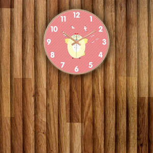 ashandroh analog-digital 32 cm x 32 cm wall clock peach with glass standard