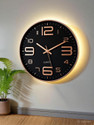 AshandRoh Analog-Digital 32 cm X 32 cm Wall Clock (Beige, With Glass, Standard)