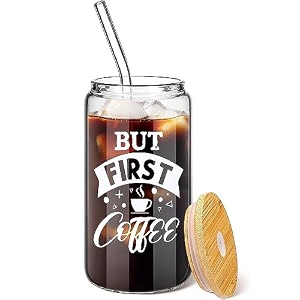 ashasha glass cups with lids and straws 1pcs set printed drinking glasses with bamboo lids 500ml iced boba tea cups tumbler for smoothie coffee beer soda printed can-1