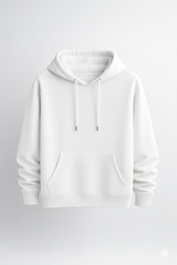ashkart solid hooded neck casual men white sweater