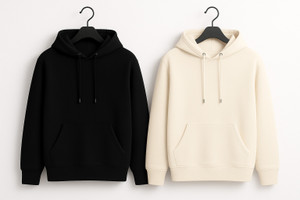 ashkart solid hooded neck casual men black multicolor sweater