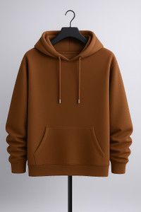 ashkart men solid hooded neck blue sweater