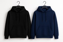 Ashkart Men Solid Hooded Neck Black, Blue Sweater