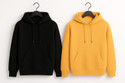 Ashkart Solid Hooded Neck Casual Men Black, Yellow Sweater