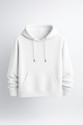 Ashkart Solid Hooded Neck Casual Men White Sweater