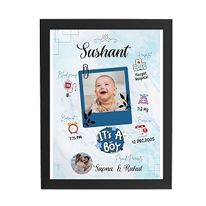 ASHVAH Customized Collage New Born Baby Photo