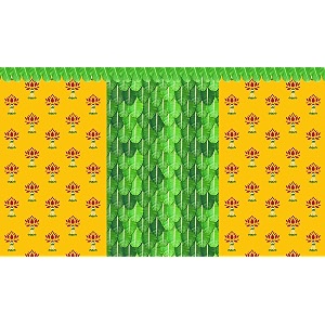 banana leaf with lotus flower design backdrop cloth for pooja decoration traditionalbackground curtain cloth for poojafestival size 5 feet height and 8 feet width5  8