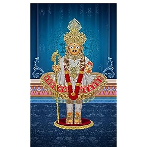 hare krishna maharaj design backdrop curtain for decoration backdrop cloth for pooja decoration traditionalbackground curtain fabric-polyster size-8feet height and 5feet width8  5