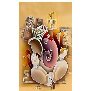 lord ganeshji design backdrop curtain for pooja decoration traditionalbackground curtain cloth for poojafestival fabric - polyster size-8 feet height and 5 feet width8  5