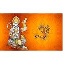 Lord Hanumanji with Om Design Backdrop Curtain for Pooja Decoration Traditional/Background Curtain Cloth Fabric-Polyster Size-5Feet Height and 8Feet Width(5 * 8)