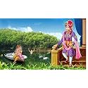 Lord Swaminarayan Ghanshyam Maharaj Design Backdrop Curtain for Decoration Backdrop Cloth for Pooja Decoration Traditional Fabric-Polyster Size-5Feet Height and 8Feet Width(5 * 8)