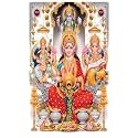 Lord Vishnu, Ganesha, Goddess Laxmi, and Sarawati Design Backdrop Cloth for Pooja Decoration Traditional/Background Curtain Size 8Feet Height and 5Feet Width(8 * 5)