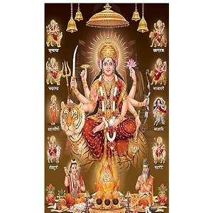 nav durga mata rani design backdrop curtain for decoration backdrop cloth for pooja decoration traditionalbackground curtain fabric -polyster size-8feet height and 5feet width8  5