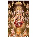 Nav Durga MATA Rani Design Backdrop Curtain for Decoration Backdrop Cloth for Pooja Decoration Traditional/Background Curtain Fabric -Polyster Size-8Feet Height and 5Feet Width(8 * 5)