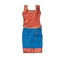 Ashwini Girl's Polyester Pattu Pavadai With Skirt
