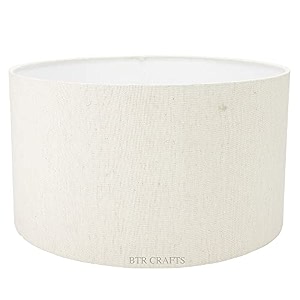 drum lamp shade 1434 inches perfect for tripod amp floor stands cotton fabric cream texture