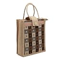 ASIAN Unisex-Adult Eco-Friendly Jute Bags Tiffin/Shopping/Grocery Multipurpose Shoulder Tote Hand Bag With Zip & Handle And (Pack Of 1) (Medium, 1Blue)