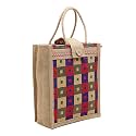 ASIAN Unisex-Adult Eco-Friendly Jute Bags Tiffin/Shopping/Grocery Multipurpose Shoulder Tote Hand Bag With Zip &amp; Handle And (Pack Of 1) (Medium, 1Blue)