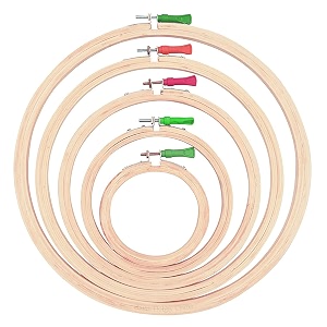 asian hobby crafts 1034 inch wooden embroidery hoop ring set  adjustable craft and stitch frames for hand embroidery cross-stitch diy projects sewing fabric art and needlework set of 6