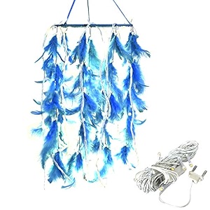 asian hobby crafts jhumar dream catcher perfect for wall dcor adds positive energy amp protection from nightmares includes led lights ideal for bedrooms and living rooms waterfall-35x20cm