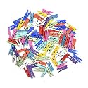 Asian Hobby Crafts Mini Wooden Clips for Wall Hanging Pictures, Wooden Small Picture Clips for Craftsn | Pack of 100 | Multicolor | Size : 1" inch