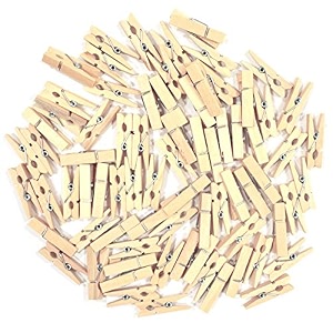 asian hobby crafts wooden photopaper clips color  natural pack of 100 clips