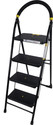Asian Paints TruCare 4 Steps|Black color|5 Year Warranty|Home Ladder|Anti-Skid, Foldable Steel Ladder (With Platform, Hand Rail)