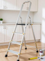 Asian Paints TruCare 4 Steps|Silver color|5 Year Warranty|Home Ladder|Anti-Skid, Foldable Aluminium Ladder (With Platform)