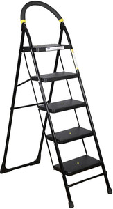 asian paints trucare 5 stepsblack color5 year warrantyhome ladderanti-skid foldable steel ladder with platform hand rail