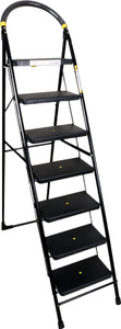 asian paints trucare 7 stepsblack color5 year warrantyhome ladderanti-skid foldable steel ladder with platform hand rail