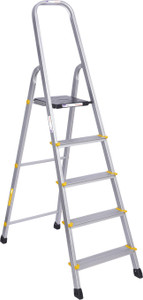 asian paints trucare 5 stepssilver color5 year warrantyhome ladderanti-skid foldable aluminium ladder with platform