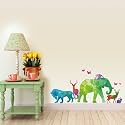 Asian Paints Wall Ons, Animals Decal, PVC Vinyl Decorative Wall Stickers for Hall, Living & Bedrooms, UV Printed, Eco-Solvent Ink, DIY Removable Peel and Stick, Covers H 1 ft x 2.39 ft', Multicolour, Home Décor