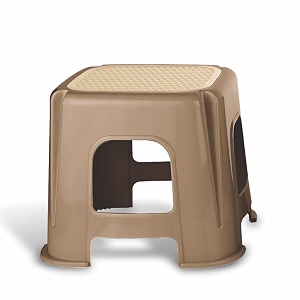 asian plastic plastowares easy grip stool  durable bathroom home and office stool  lightweight and versatile 10d x 10w x 10h mm coffee brown