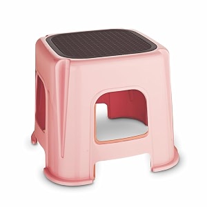 asian plastic plastowares easy grip stool  durable bathroom home and office stool  lightweight and versatile 10 mm pestal pink