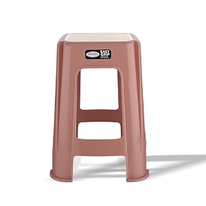 asian plastowares - easy grip sr stool  multipurpose plastic stool for bathroom kitchen amp home use  durable anti-slip lightweight amp space-saving stool for adults amp kids  almond brown