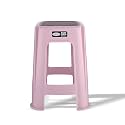 Asian Plastowares - Easy Grip Sr Stool | Multipurpose Plastic Stool for Bathroom, Kitchen &amp; Home Use – Durable, Anti-Slip, Lightweight &amp; Space-Saving Stool for Adults &amp; Kids | Light Pink