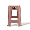 Asian Plastowares - Easy Grip Sr Stool | Multipurpose Plastic Stool for Bathroom, Kitchen &amp; Home Use – Durable, Anti-Slip, Lightweight &amp; Space-Saving Stool for Adults &amp; Kids | Almond Brown