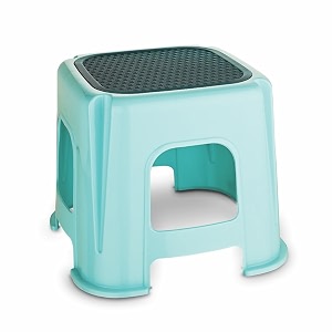 asian plastowares easy grip stool for bathroom  multipurpose for washroom home kitchen office kids  comfort seating  durable anti-skid design  lightweight  blue 243 cm 10 cm