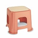 Asian Plastowares Easy Grip Stool for Bathroom | Multipurpose for Washroom, Home, Kitchen, Kids | Comfort Seating | Plastic | Durable | Anti-Skid Design | Lightweight | Almond Brown