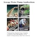 Asian Pumps &amp; Machineries 1.5HP 1100 Watt Submersible Sewage Drain Flood Stainless Steel Clean/Dirty Water Sump Transfer Pump 28500LPH, 100% COPPER, 10m Cable, Head 12 mtr, Pipe Size 50 mm