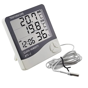 digital thermometer hygrometer htc-2 room thermometer with humidity incubator meter and accurate temperature indicator wall mounting lcd digital clock monitor for indoor