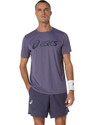 Asics Sporty Men Round Neck Purple T-Shirt
