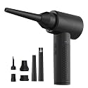 Asixxsix Compressed Air Duster, 53000RPM Super Power Cordless Electric Air Blower with 6000mAh Rechargeable Battery and LED Light, for Keyboard Computer Car Home (AD35 Black)
