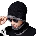 Winter Beanie Cap for Men, and Women Wool Knitted Hat with Woolen Neck Warmer Scarf Muffler(Pack of 1) Grey