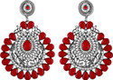 ASMITTA Jewellery Asmitta Ethnic Kundan Studded Oxidised Silver Dangle Earrings Zinc Drops & Danglers