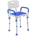 Asmofit Shower Bench for Elderly,Senior Citizens and Patient with Padded Armrests and Back | Tool-Free Assembly BathChair with Anti-Slip Rubber Tips & Height Adjustable Shower Seat for Bathroom