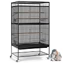 Large Bird Cage Seed Cather,Bird Cage Cover Adjustable Soft Airy Skirt Guard Birdcage Nylon Mesh Net for Parrot Parakeet Macaw African Round Square Cages Cover (118 * 31.5in/300 * 80cm) (Black)