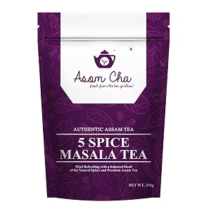 asom cha masala chai tea  250 g 112 cups  100 natural premium spices  authentic assam ctc tea enriched with ginger cardamom clove cinnamon and black pepper  kadak chai drink this tea in morning early afternoon so you not interrupt your sleep routine reduce fat immunity booster 250g