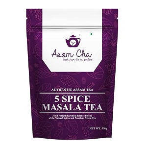 asom cha masala chai tea  500 g 250 cups  100 natural premium spices  authentic assam ctc tea enriched with ginger cardamom clove cinnamon kadak chai  no artificial flavour  immunity booster